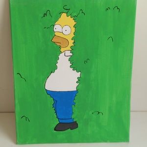 Original artwork canvas acrylic painting Homer Simpson